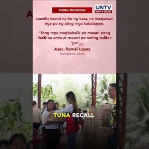 DSWD assures no cash wasted over tuna recall for presidency meals packs
