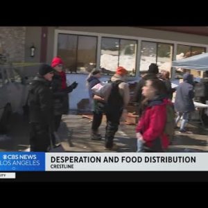 Crestline residents obtain for food distribution